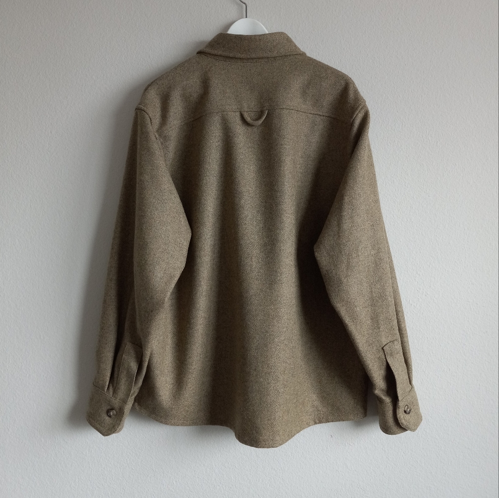 A.P.C. Men's Basile Wool Overshirt Shacket In Khaki Heather L - Picture 14 of 15